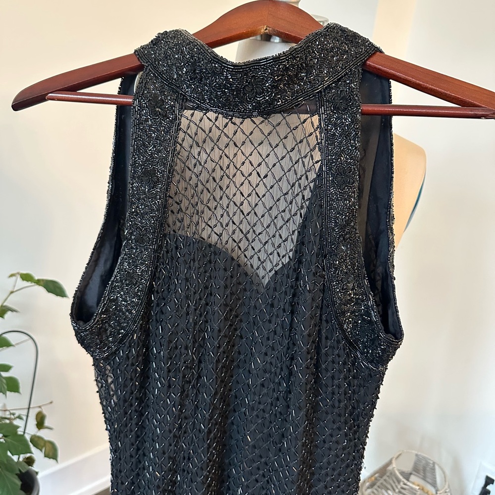 Joseph Ribkoff Black and Silver Mesh Dress